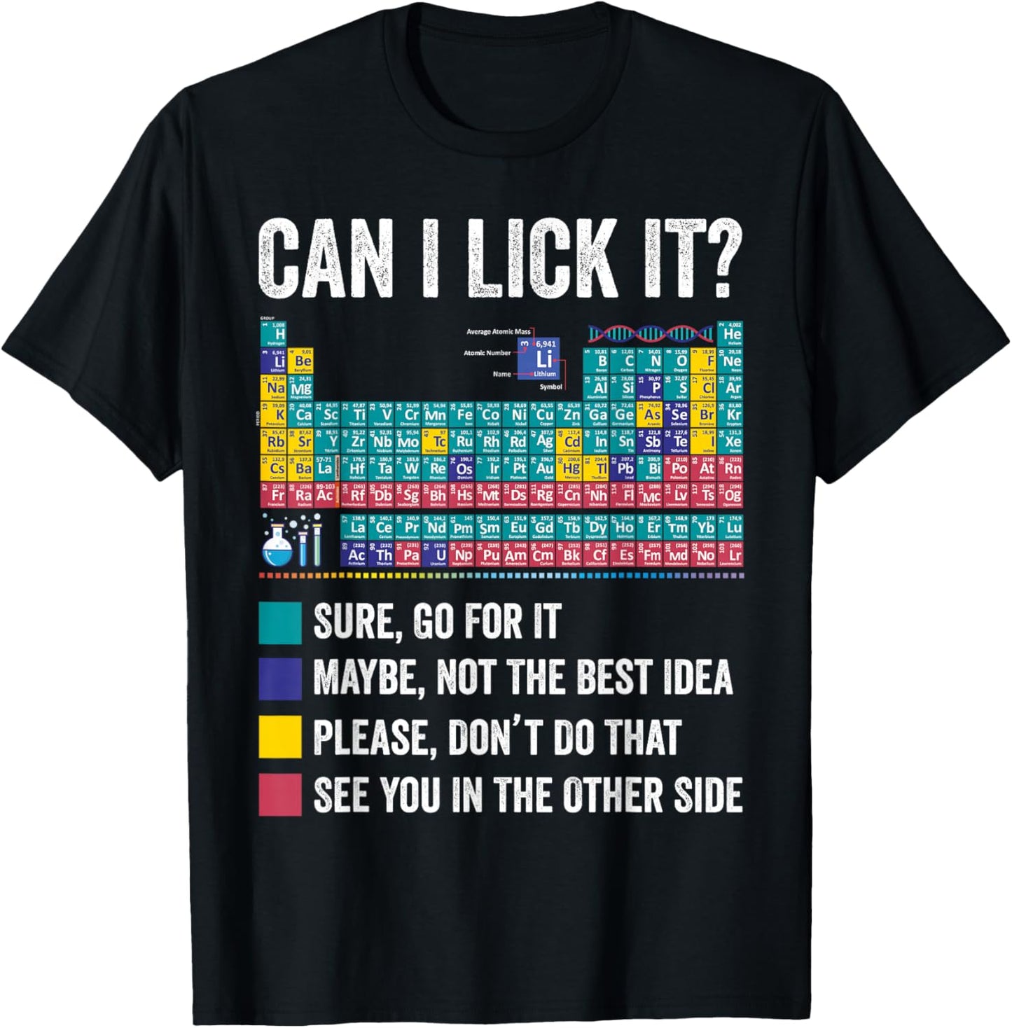 Can I Lick It Periodic Table of Elements Science Teacher T-Shirt - T-Shirt | Black