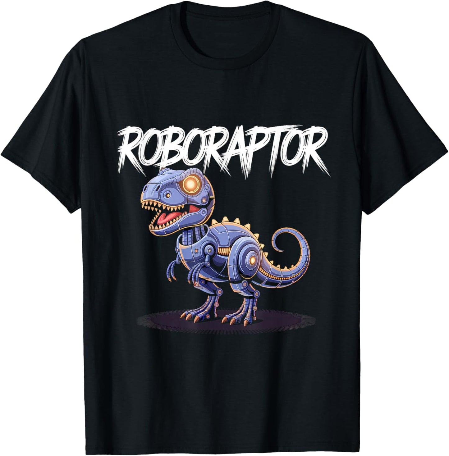 Robot Dinosaur T-Rex Robotic Engineer Dino Funny Robotics T-Shirt - T-Shirt | Black