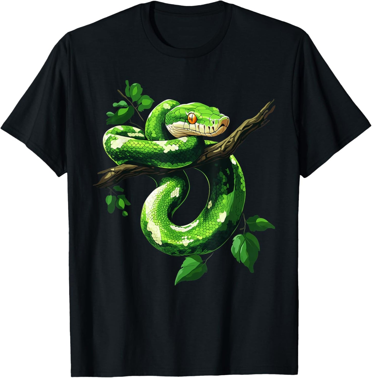 Green Tree Python Owner Reptiles for Snake Lover T-Shirt - T-Shirt | Black