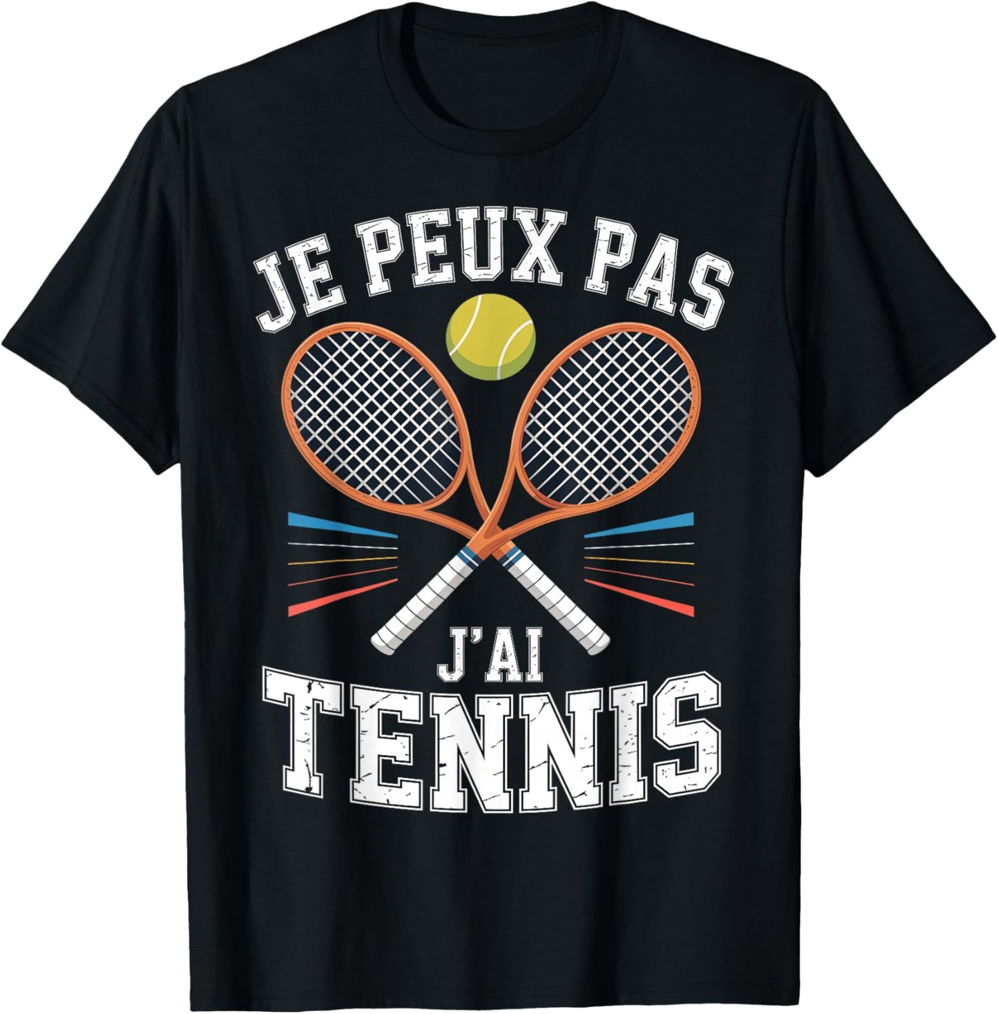 Graphic Original Je Peux Pas J'Ai Tennis T-Shirt - T-Shirt | Black