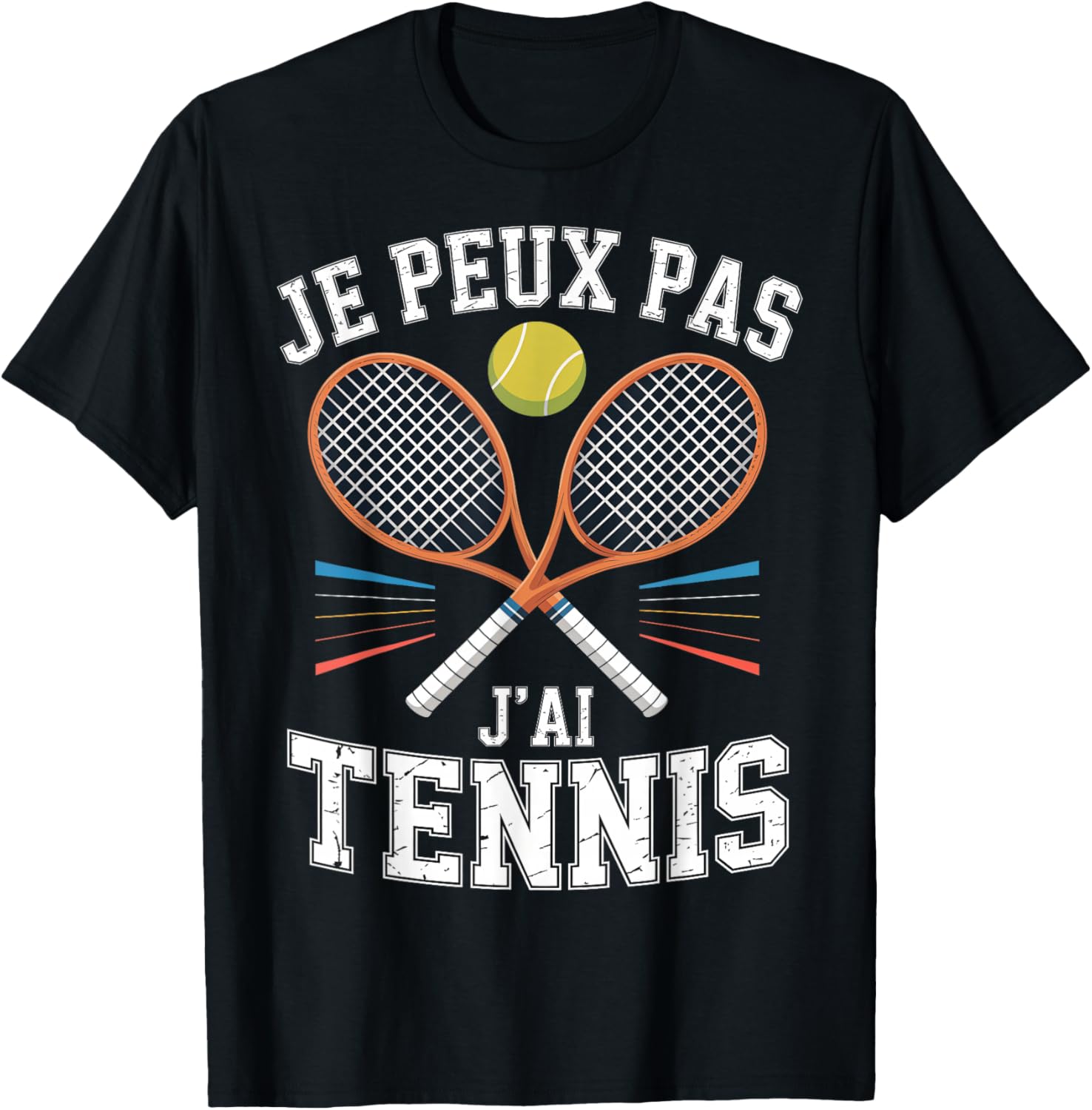 Graphic Original Je Peux Pas J'Ai Tennis T-Shirt - T-Shirt | Black