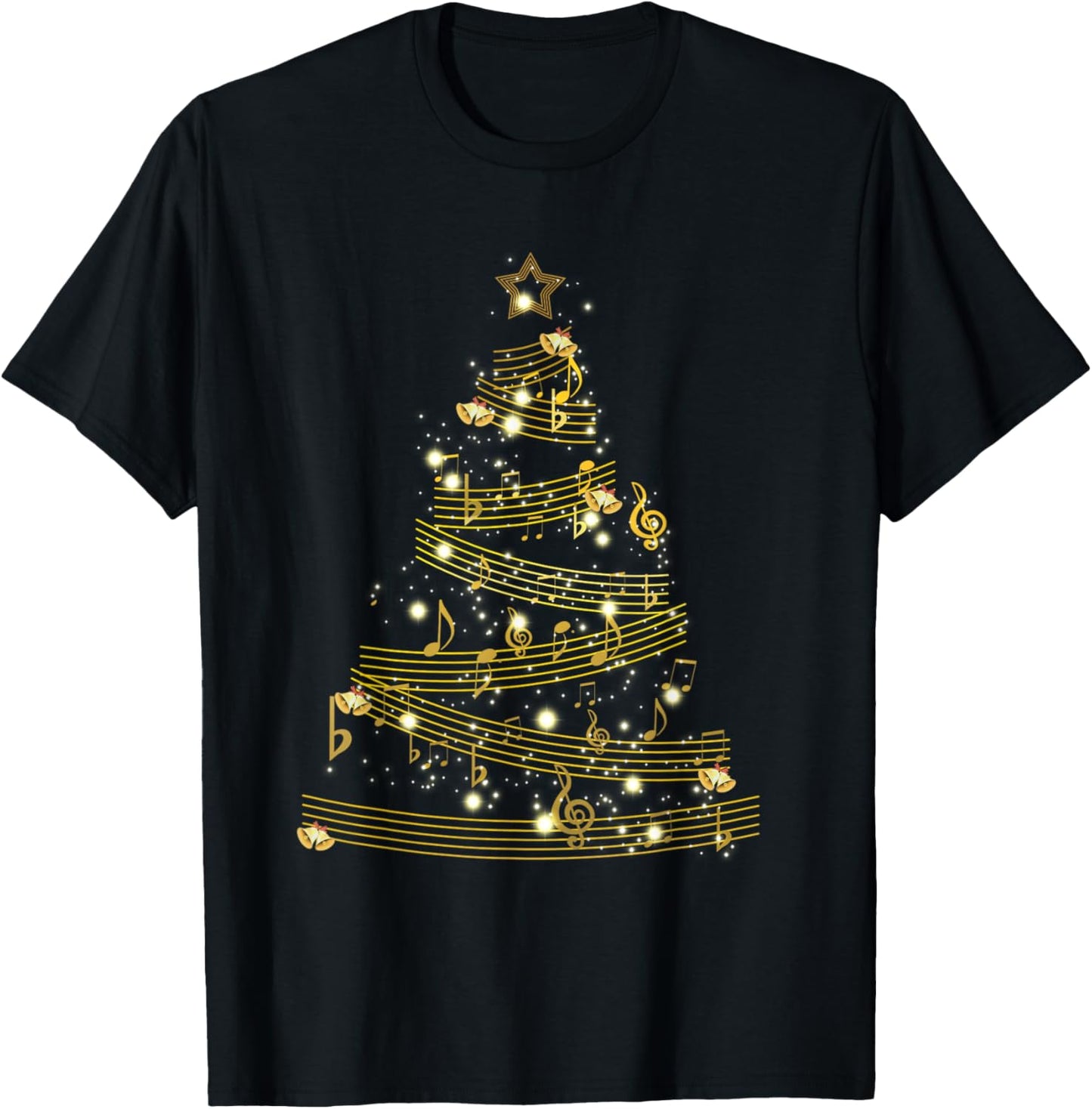 Handbell Christmas Tree! Hand Bell Choir Ringers Holiday T-Shirt - T-Shirt | Black