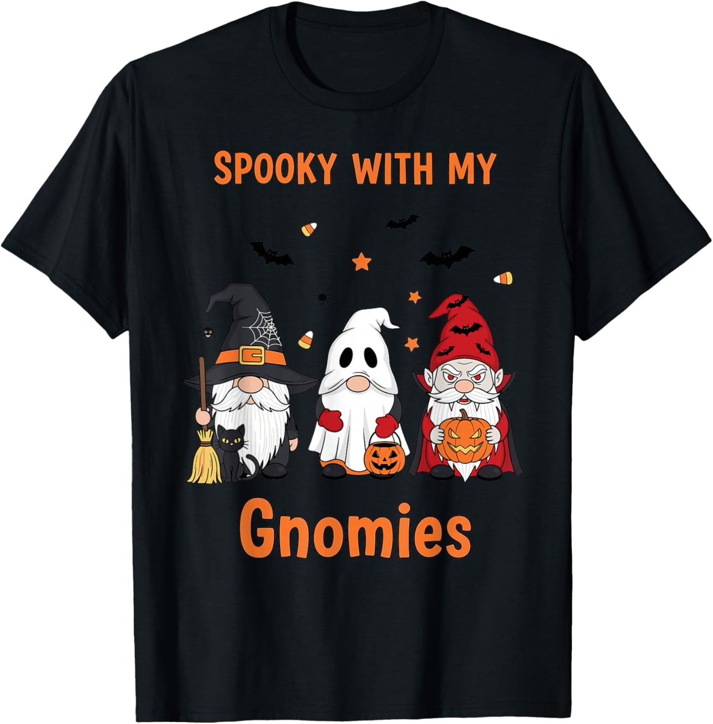 Halloween Gnome Costume Squad Witch Ghost Vampire T-Shirt - T-Shirt | Black