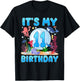 It's My 11th Birthday Ocean Sea Animals 11 Year Old Birthday T-Shirt - T-Shirt | Black