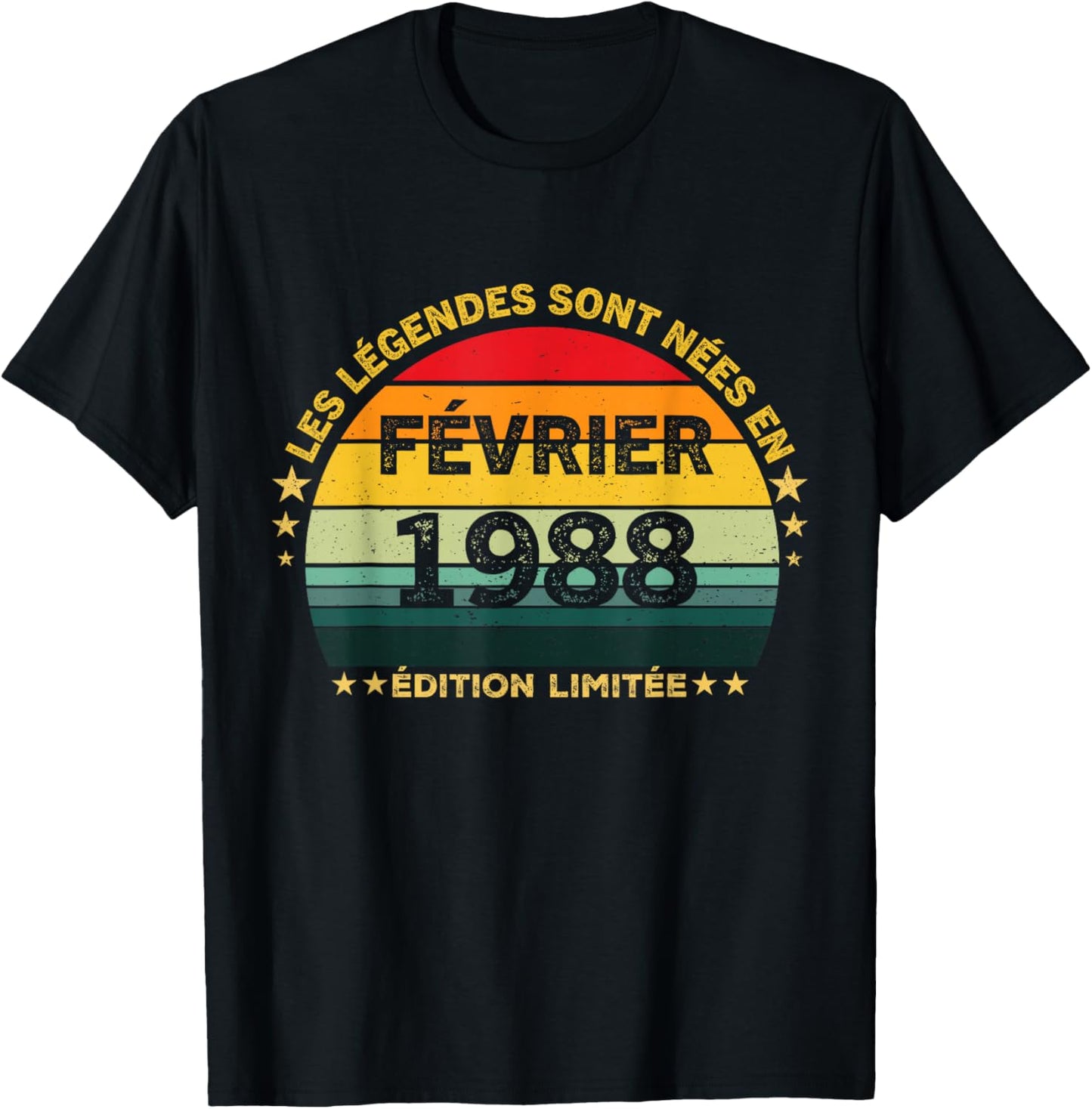 Les Legéndes est Neés February 1988 38th Birthday T-Shirt - T-Shirt | Black