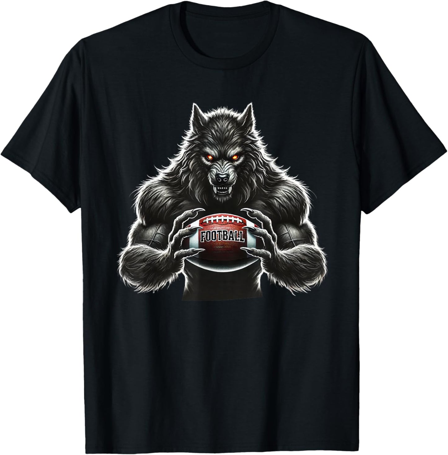 Werewolf Football Player Father Coach Halloween Costume 2025 T-Shirt - T-Shirt | Black