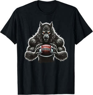 Werewolf Football Player Father Coach Halloween Costume 2025 T-Shirt - T-Shirt | Black