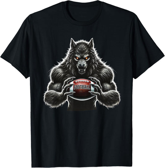 Werewolf Football Player Father Coach Halloween Costume 2025 T-Shirt - T-Shirt | Black