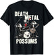 Death Metal Possums Funny Rockstar Heavy Metal Opossum T-Shirt - T-Shirt | Black