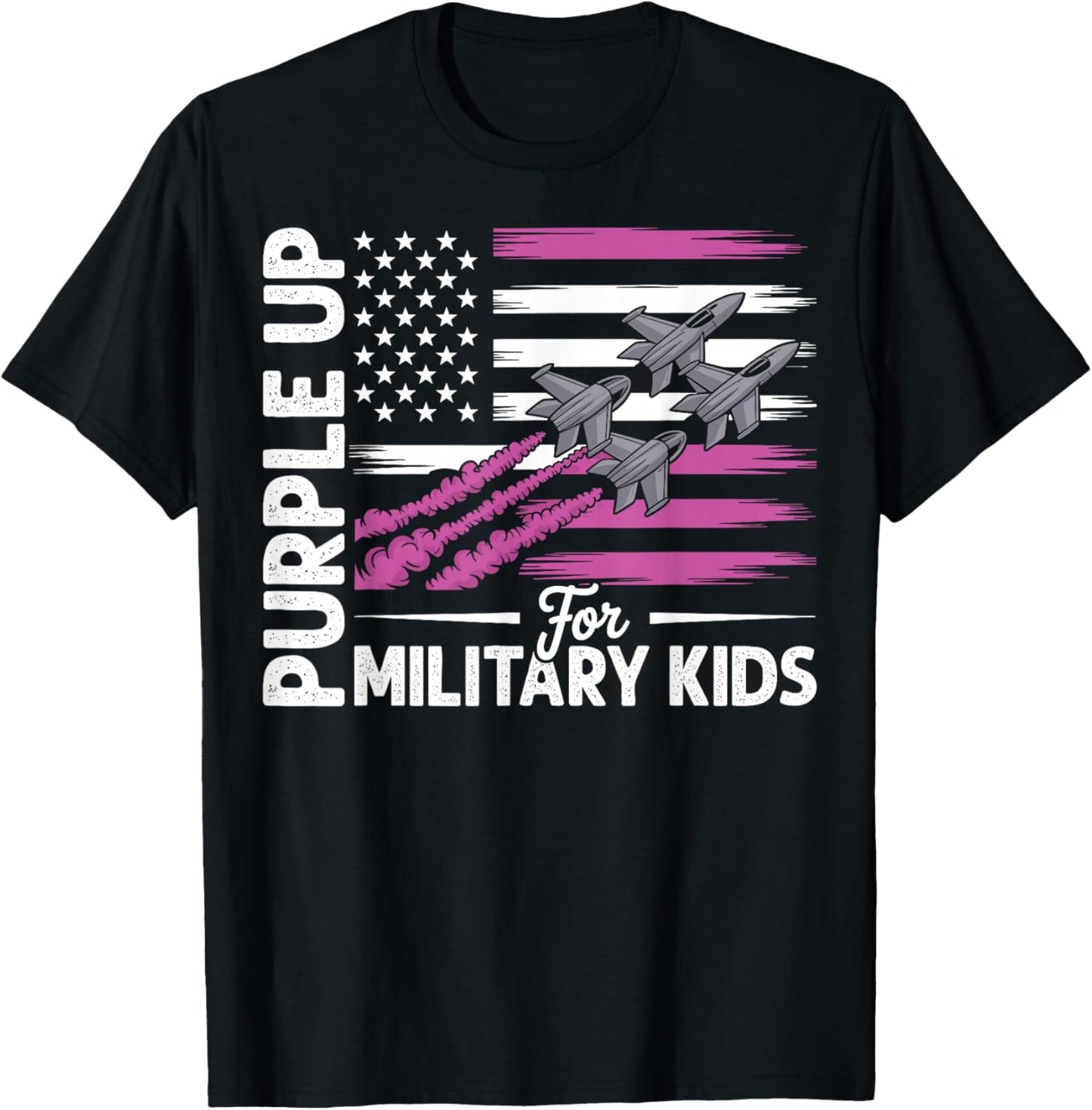 Purple Up for Military Kids Military Child Month T-Shirt - T-Shirt | Black