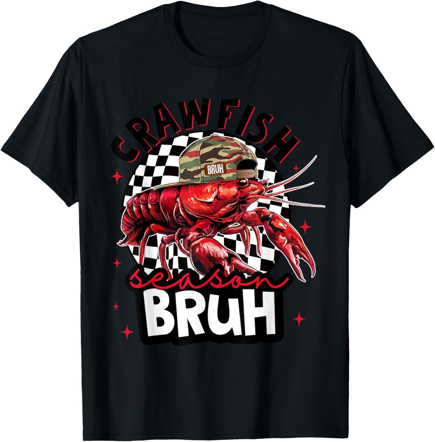 Crawfish Season Bruh Funny Crawfish Hat Boy Crawfish Preppy T-Shirt - T-Shirt | Black