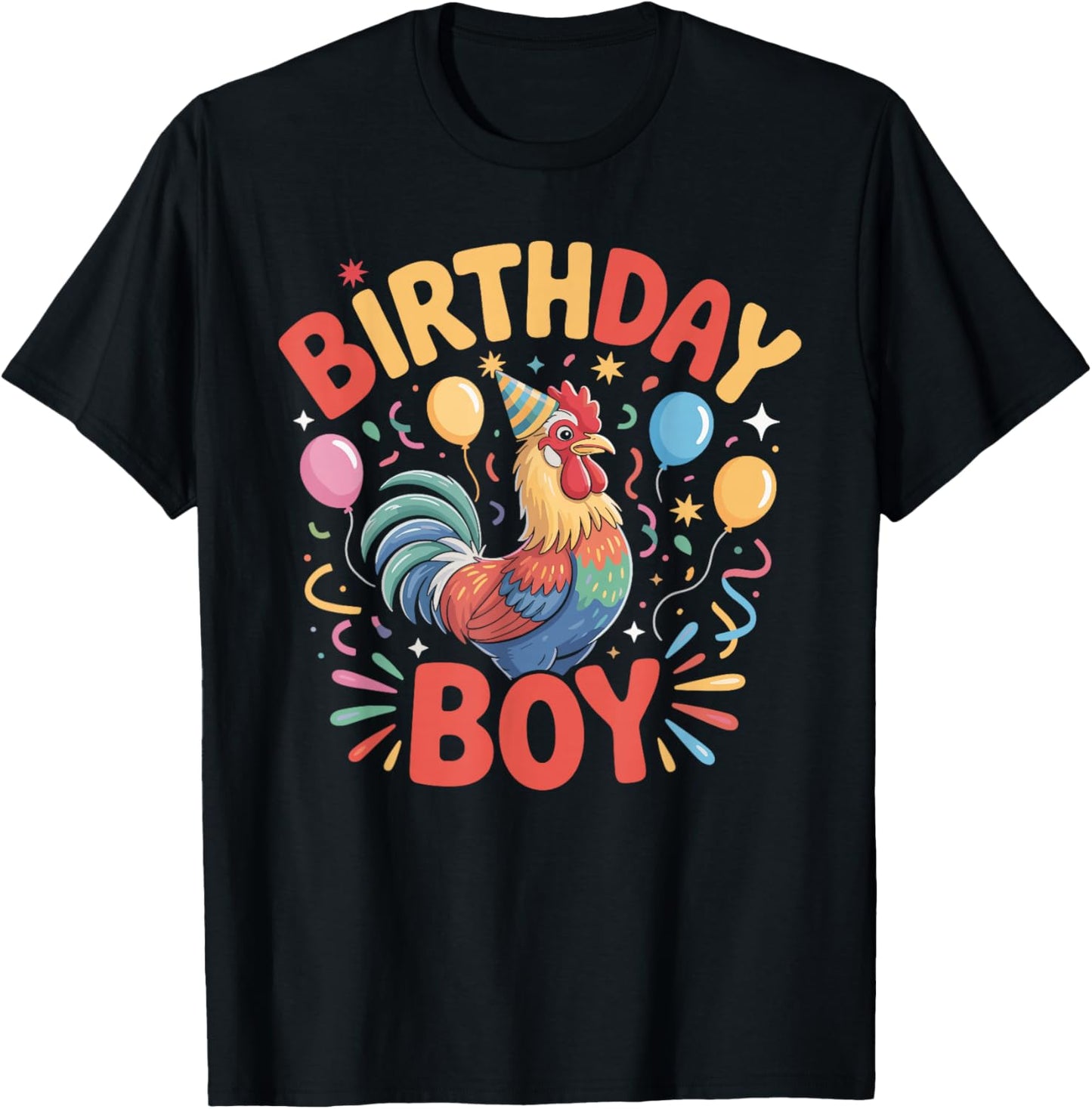 Birthday Boy Rooster Rooster Shirt for Birthday T-Shirt - T-Shirt | Black