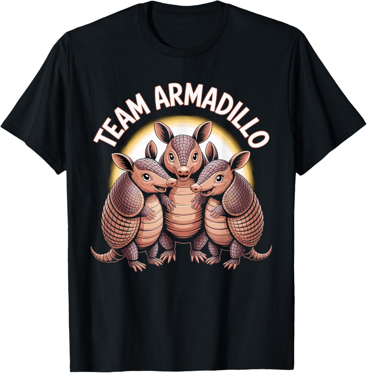 Armadillo Team Cute Cartoon Texas Wildlife Desert Animal T-Shirt - T-Shirt | Black