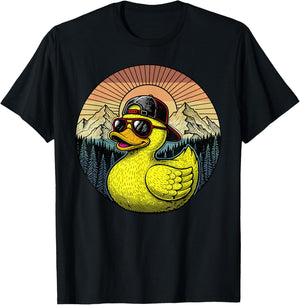 Cool Rubber Duck Sunglasses Funny Duckie Retro Duckling Gift T-Shirt - T-Shirt | Black