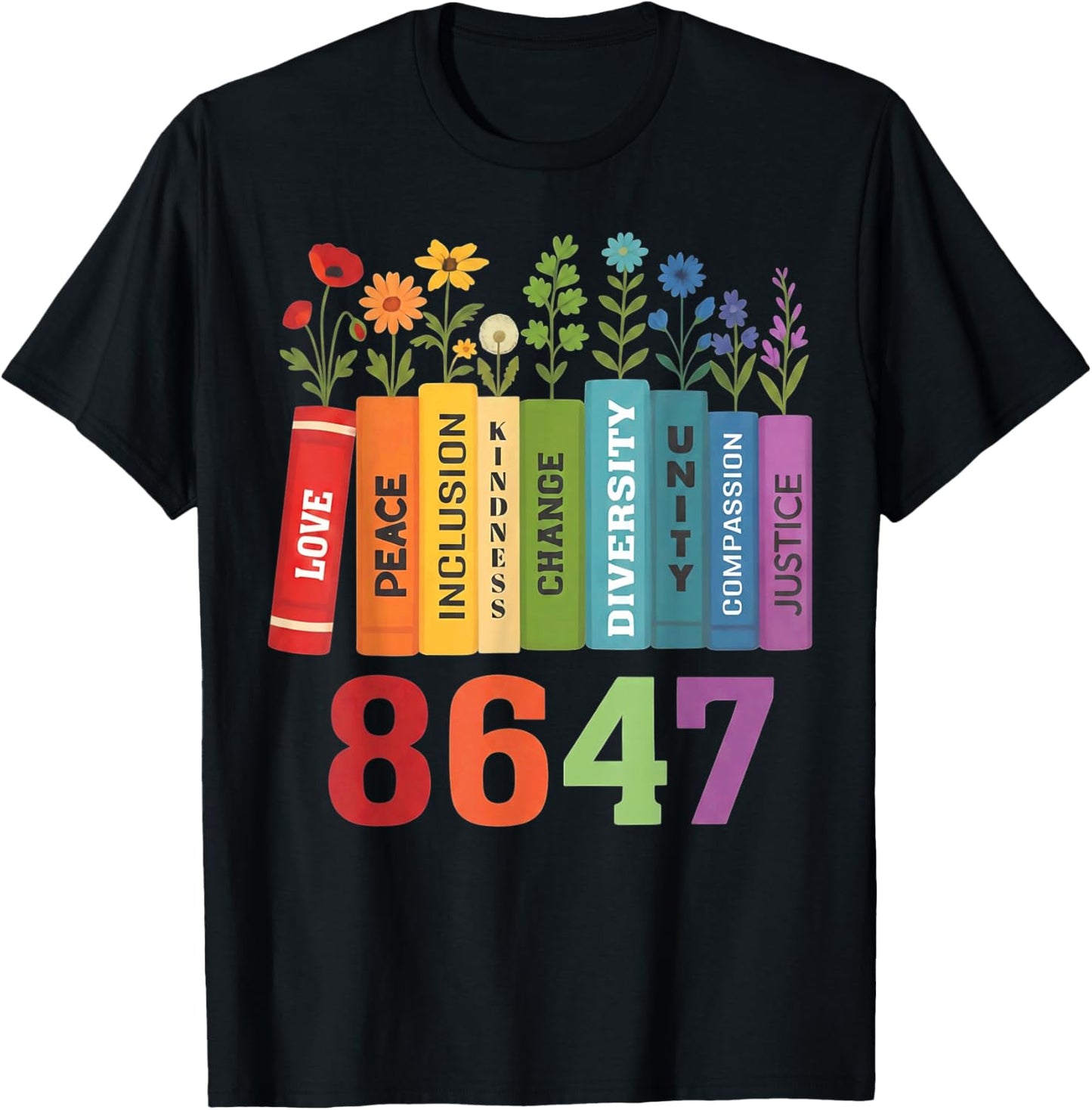 Retro Vintage 86 47 Floral 8647 T-Shirt - T-Shirt | Black