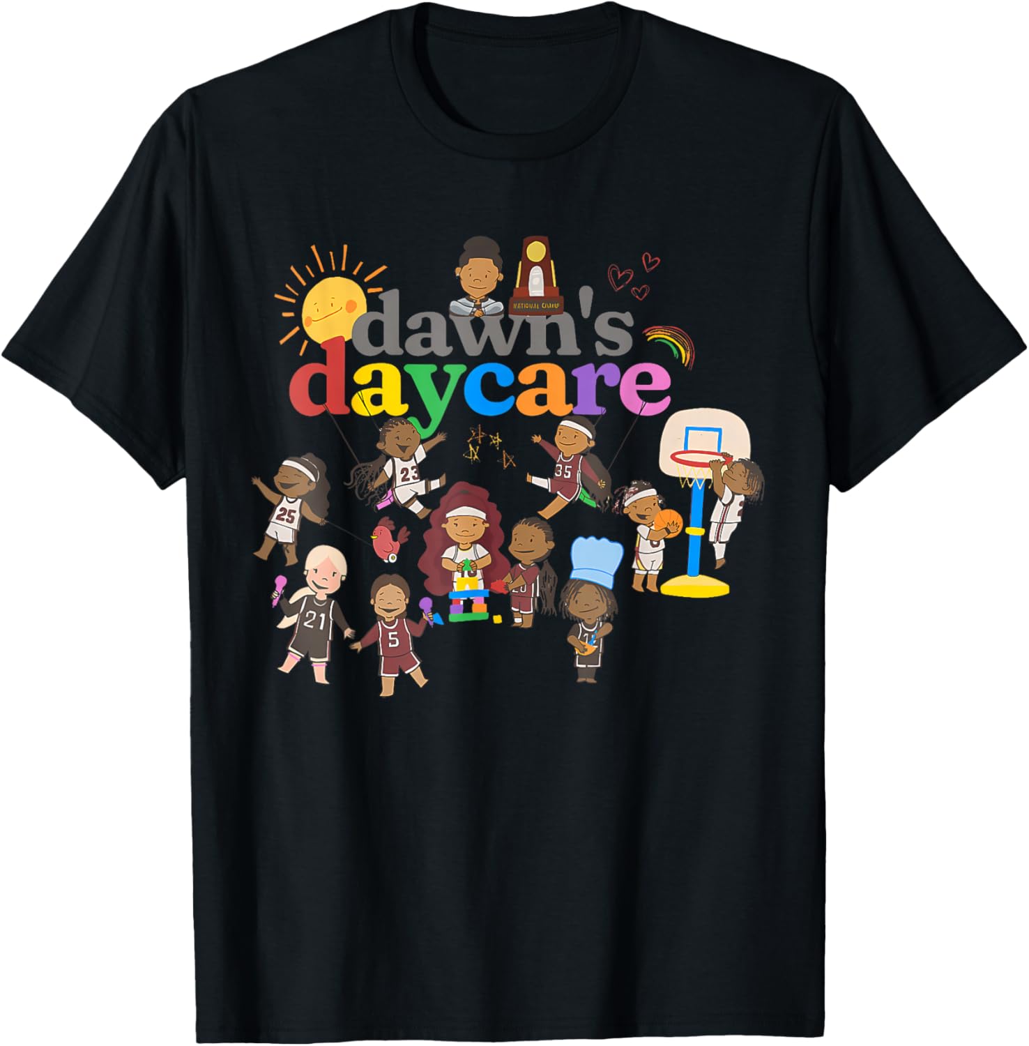 Funny Dawn's Daycare Basketball Cute Kids T-Shirt - T-Shirt | Black