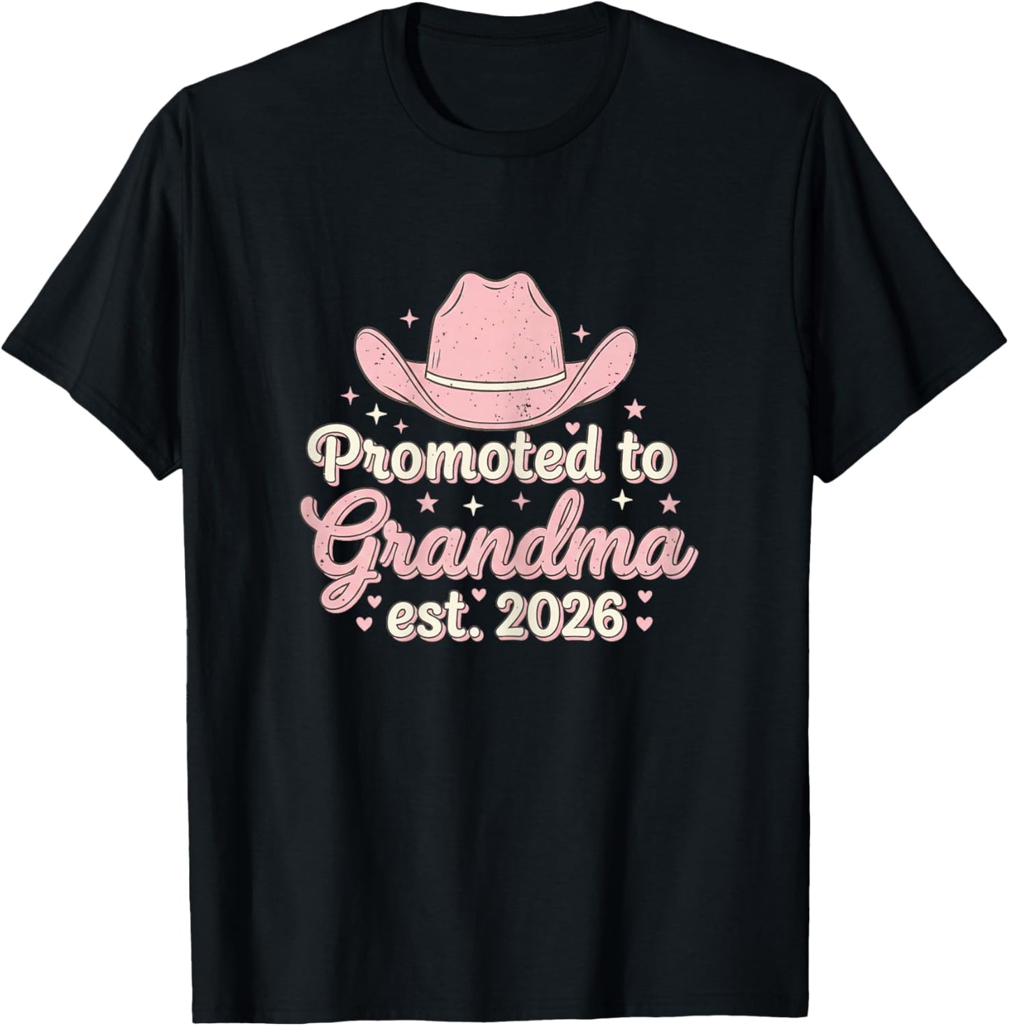 Promoted to Grandma 2026 Nana Western Cowgirl New Grandma T-Shirt - T-Shirt | Black