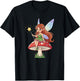 Enchanted Toadstool Forest Fairy Princess T-Shirt - T-Shirt | Black