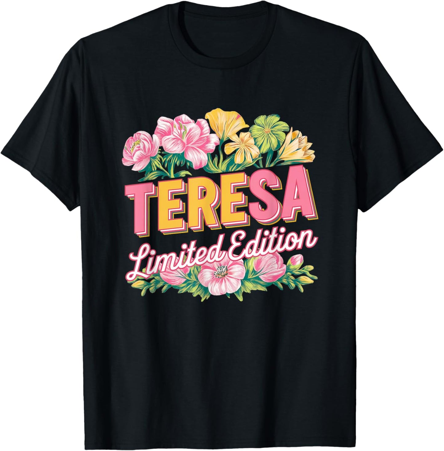 Teresa Limited Edition Vintage Custom Name Wife Grandma T-Shirt - T-Shirt | Black