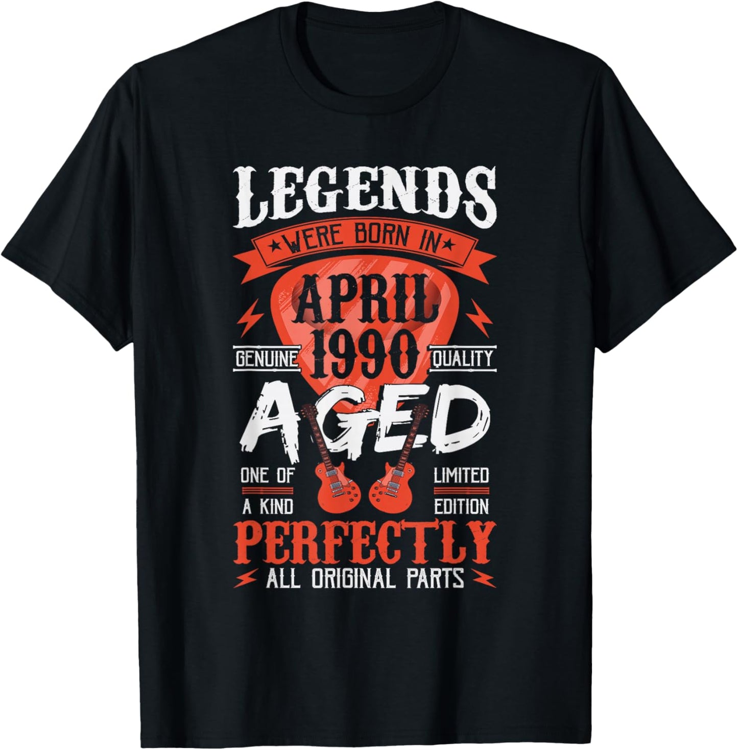 36rd Birthday Vintage Legends Born in 1990 36 Years April T-Shirt - T-Shirt | Black