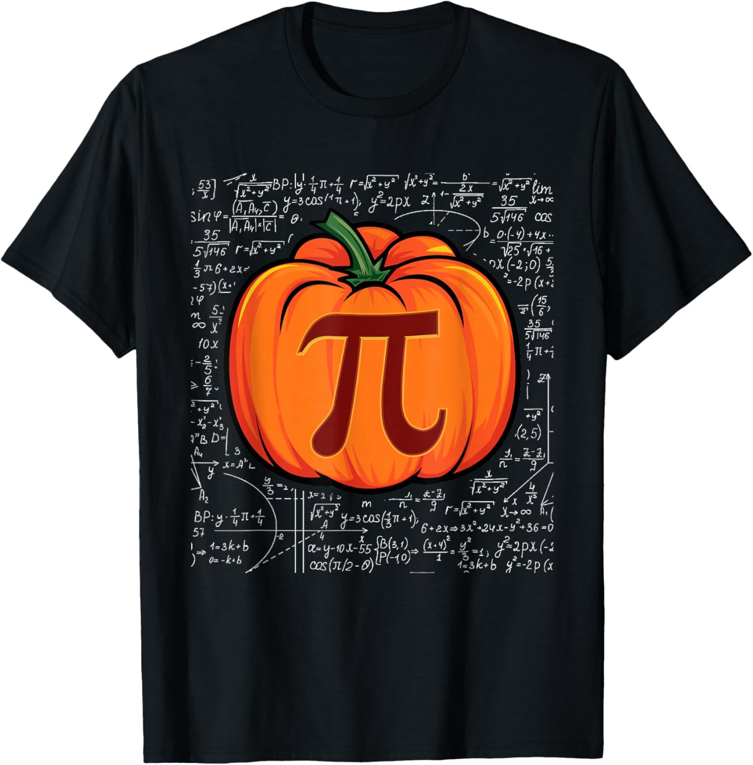 Funny Pumpkin Pi Math Halloween Thanksgiving Pie Pi Day T-Shirt - T-Shirt | Black