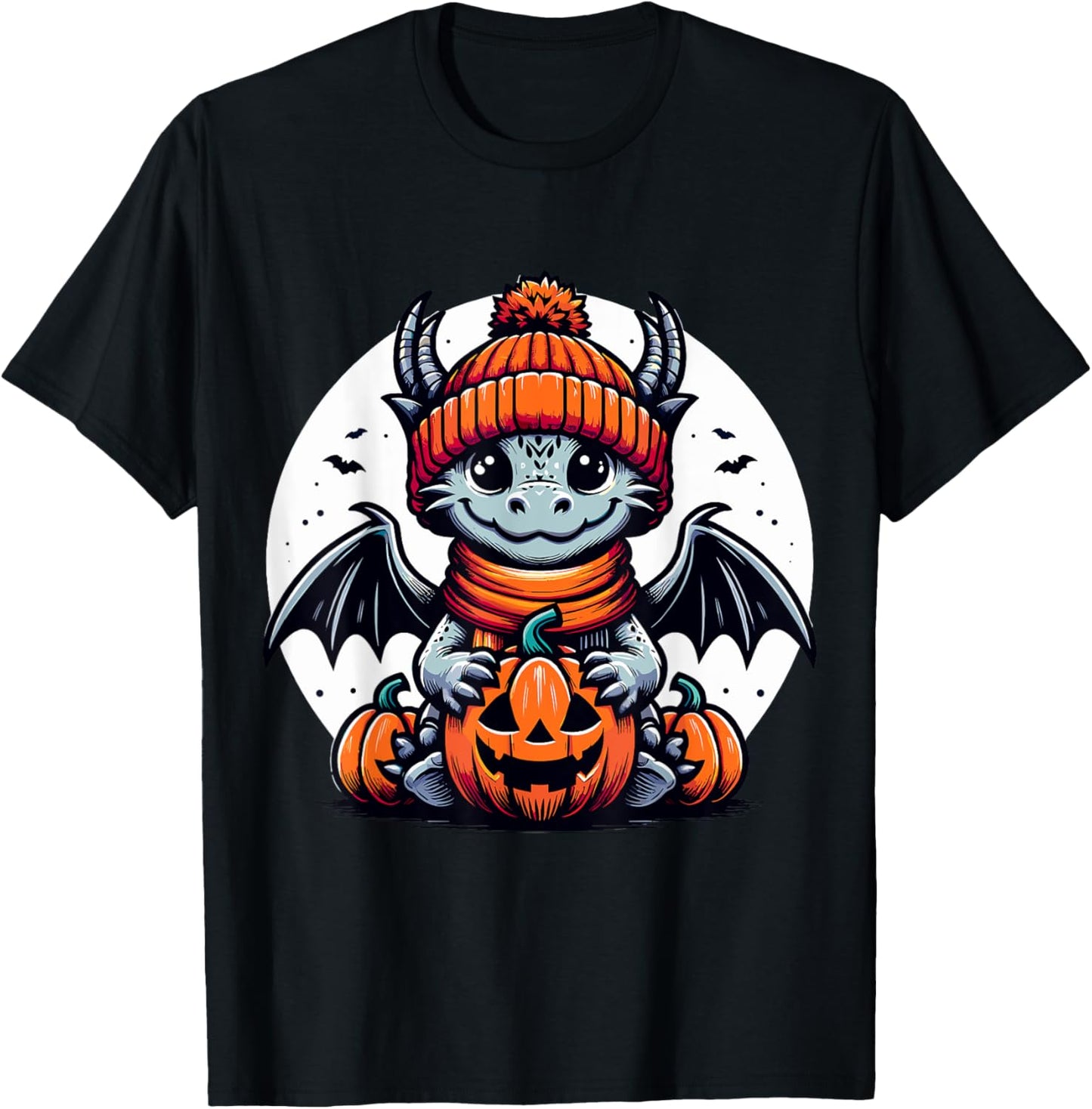 Halloween Dragon Pumpkin T-Shirt - T-Shirt | Black