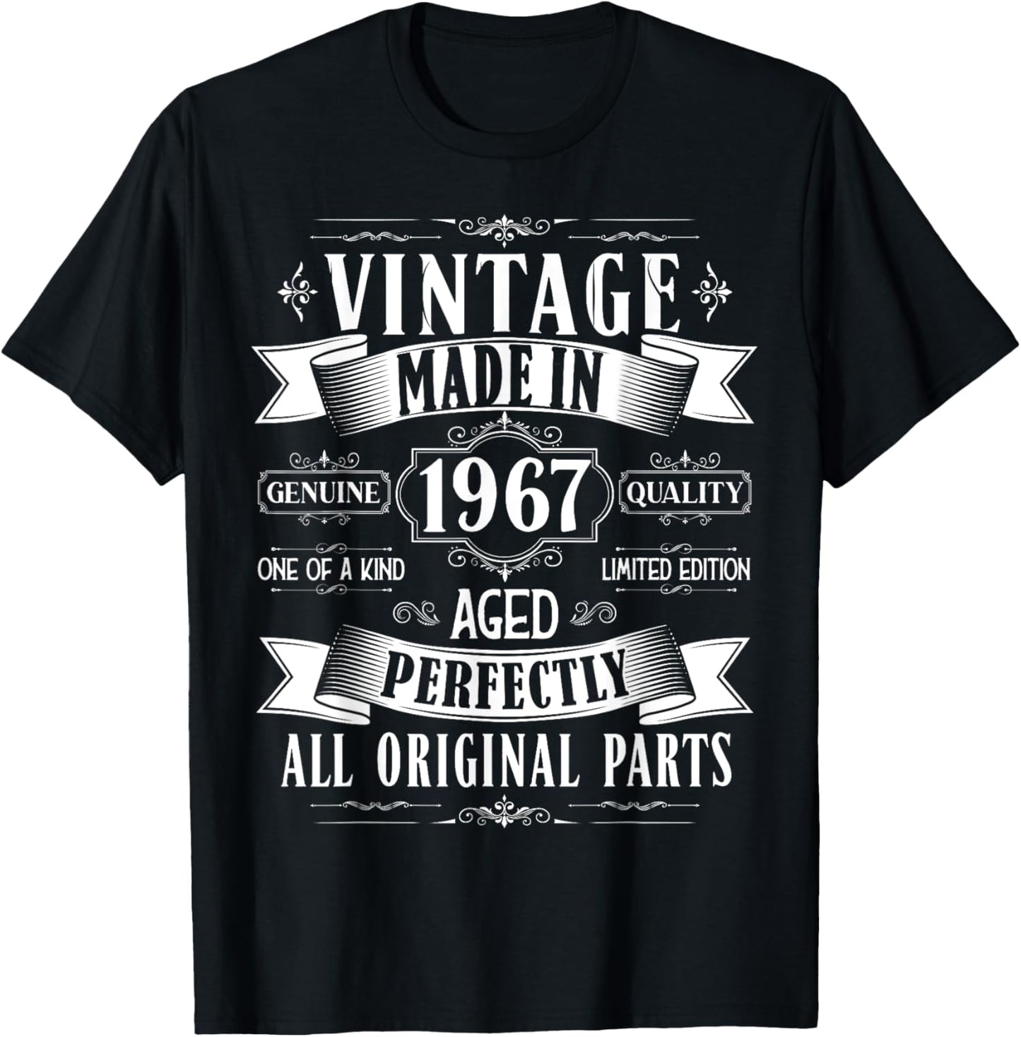 Vintage 58th birthday men Born 1967 58 years old Bday T-Shirt - T-Shirt | Black