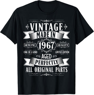 Vintage 58th birthday men Born 1967 58 years old Bday T-Shirt - T-Shirt | Black