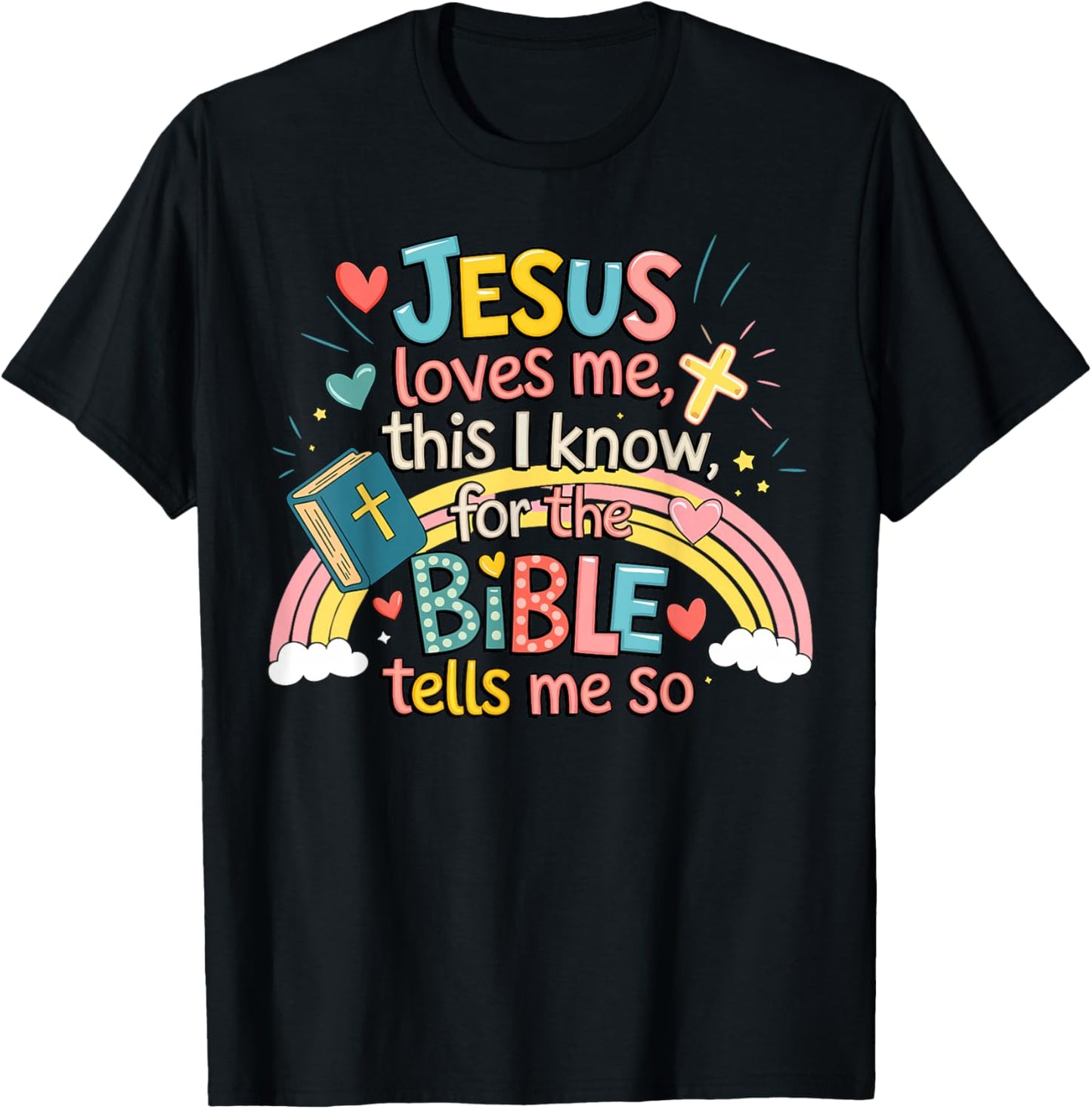 Jesus Loves Me This I Know Boys Kids Toddler Jesus Christian T-Shirt - T-Shirt | Black