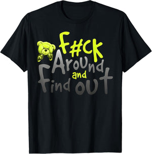 Neon Yellow Black Cool Grey Graphic Match T-Shirt - T-Shirt | Black