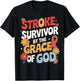 Stroke Survivor By The Grace Of God T-Shirt - T-Shirt | Black