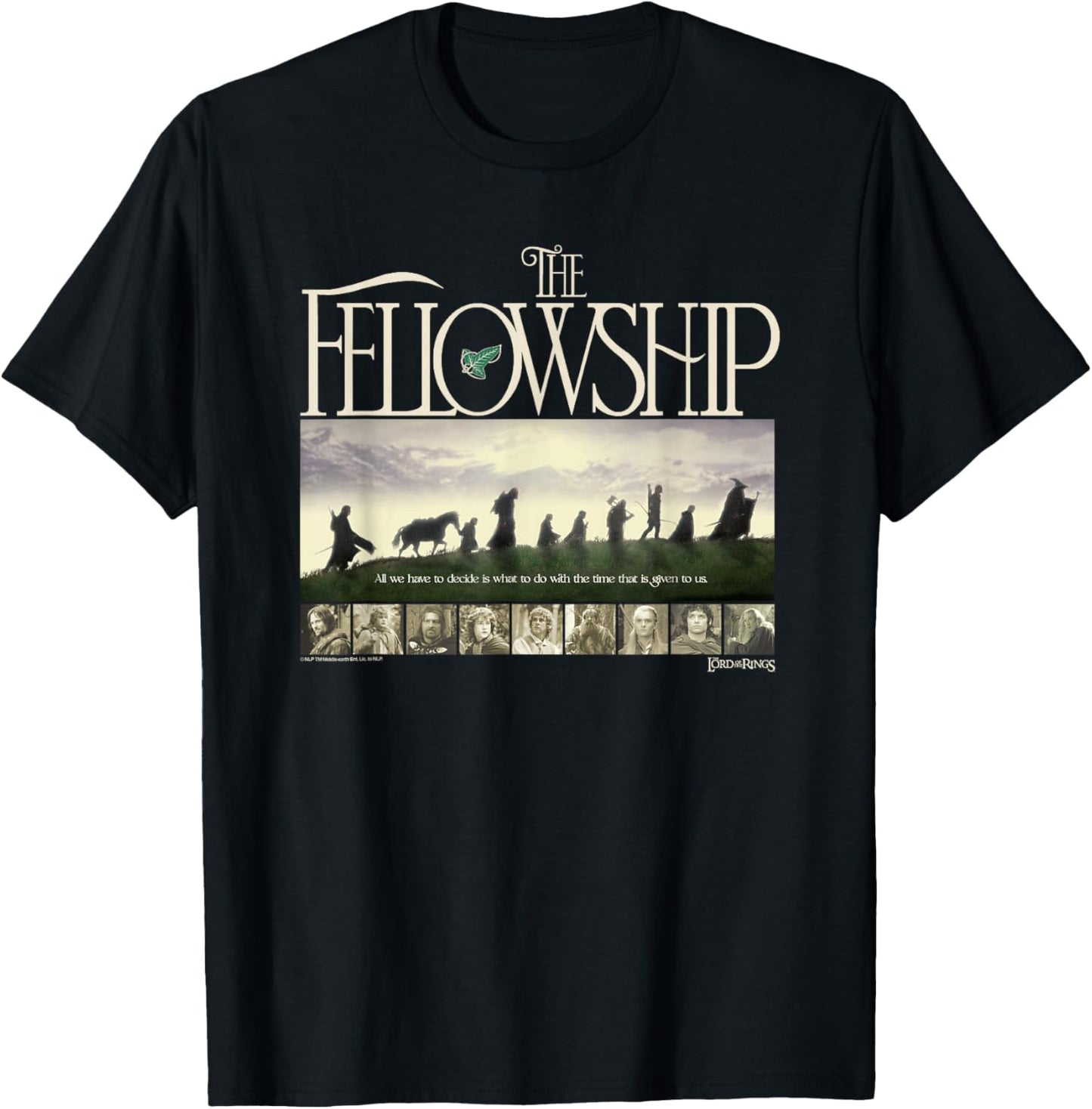 The Lord of the Rings The Fellowship Walking Silhouettes T-Shirt - T-Shirt | Black