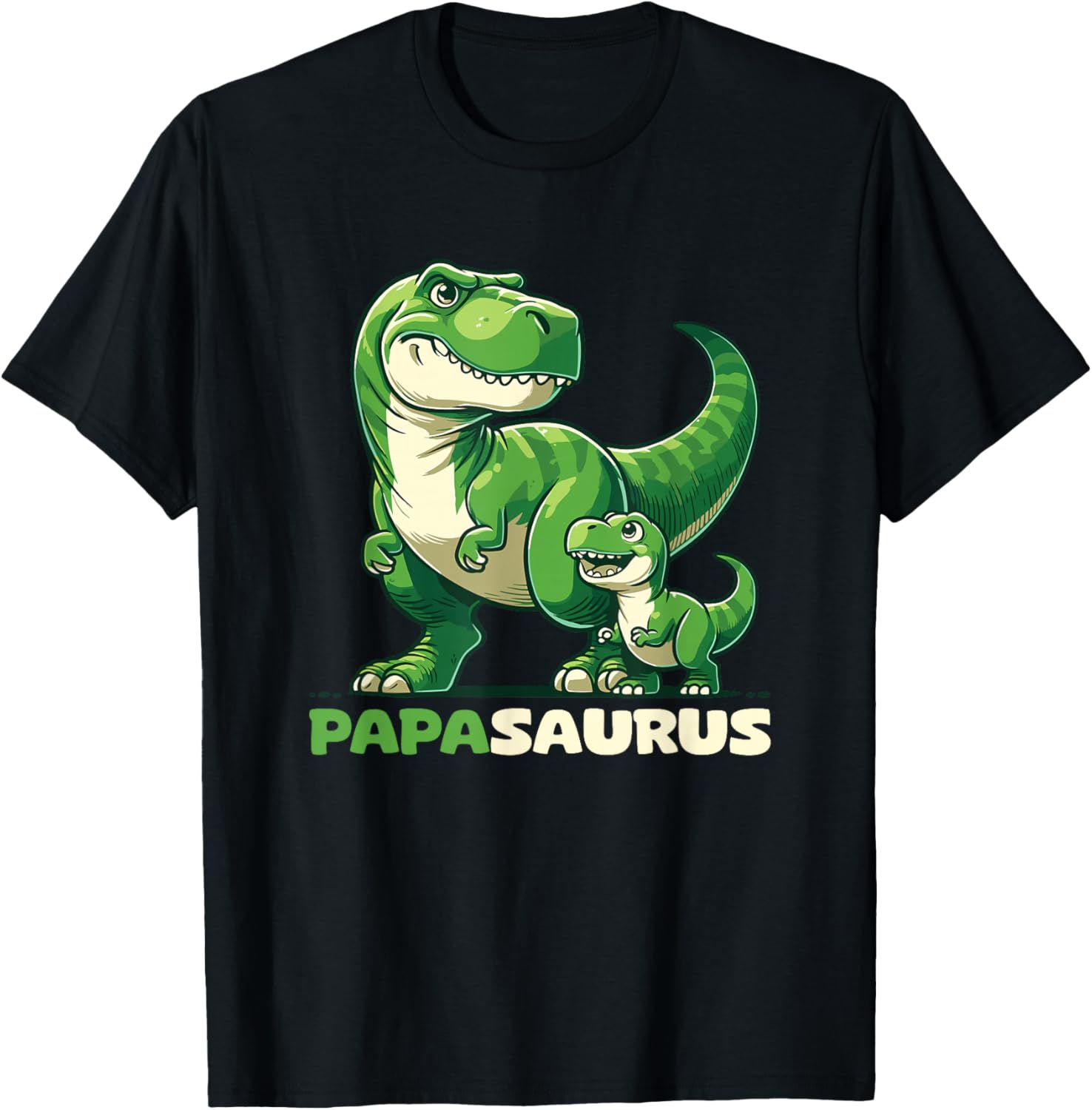 Papasaurus Fête des Pères Meilleur Papa T-Rex Papa T-Shirt - T-Shirt | Black