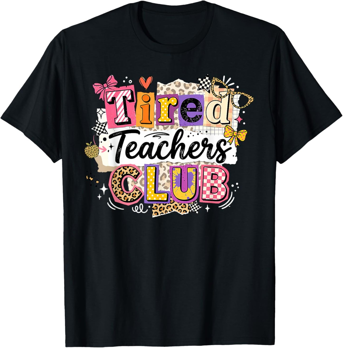 Tired Teachers Summer Club Funny Teacher Summer Vacation T-Shirt - T-Shirt | Black