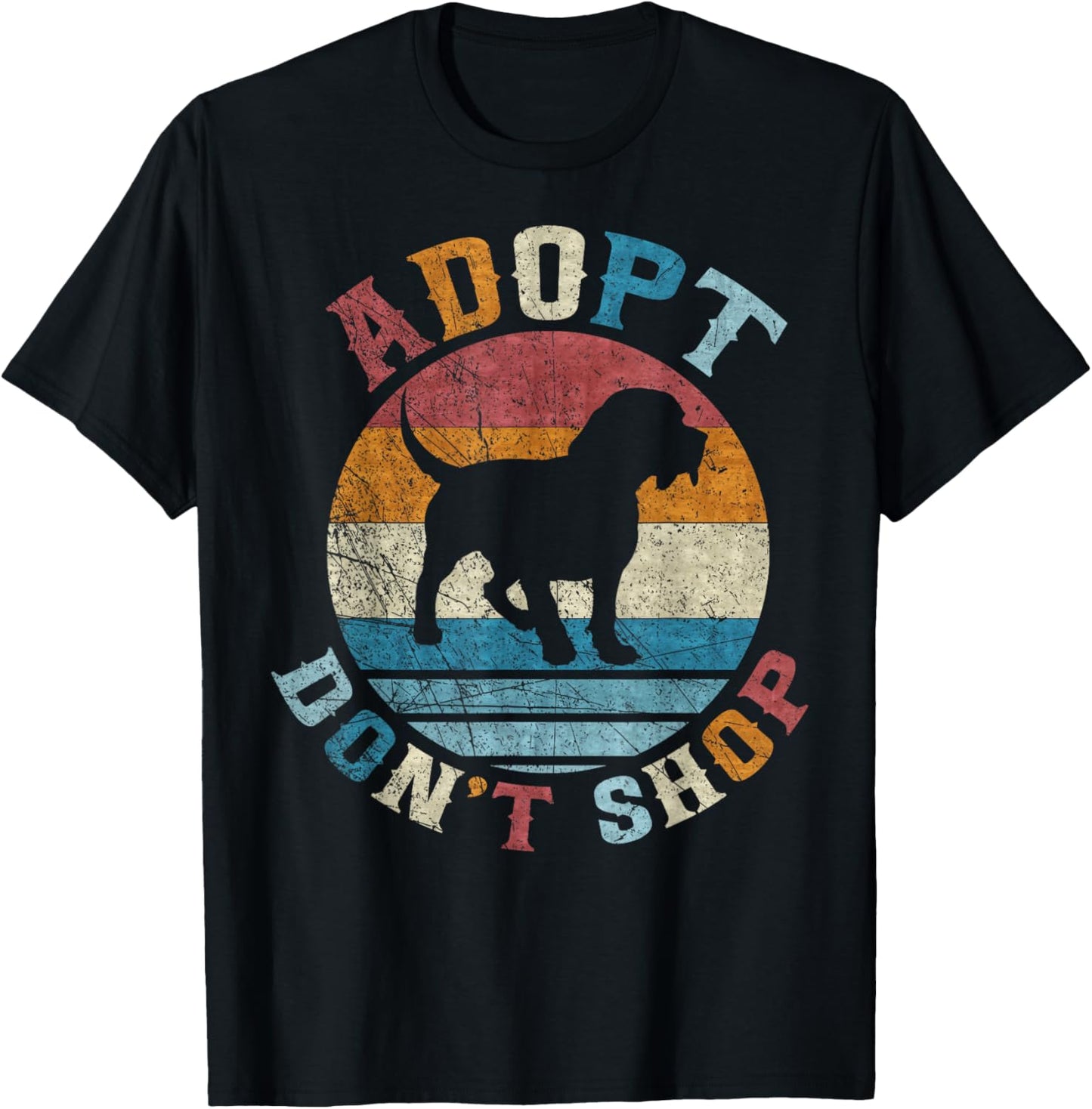Vintage Retro Adopt Don't Shop, I Love My Beagle T-Shirt - T-Shirt | Black