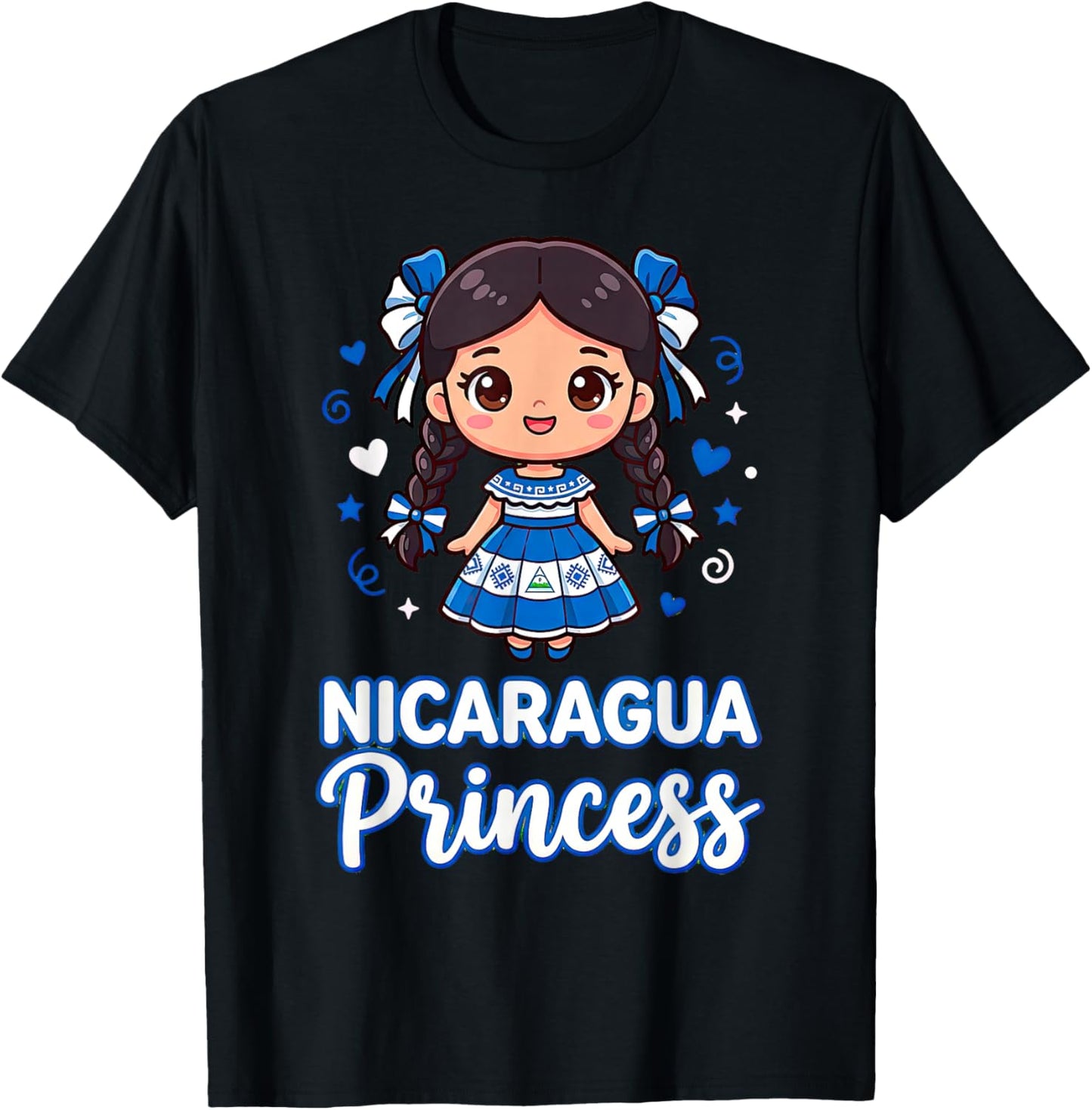 Nicaragua for Girl Nicaraguan Travel Graphic T-Shirt - T-Shirt | Black