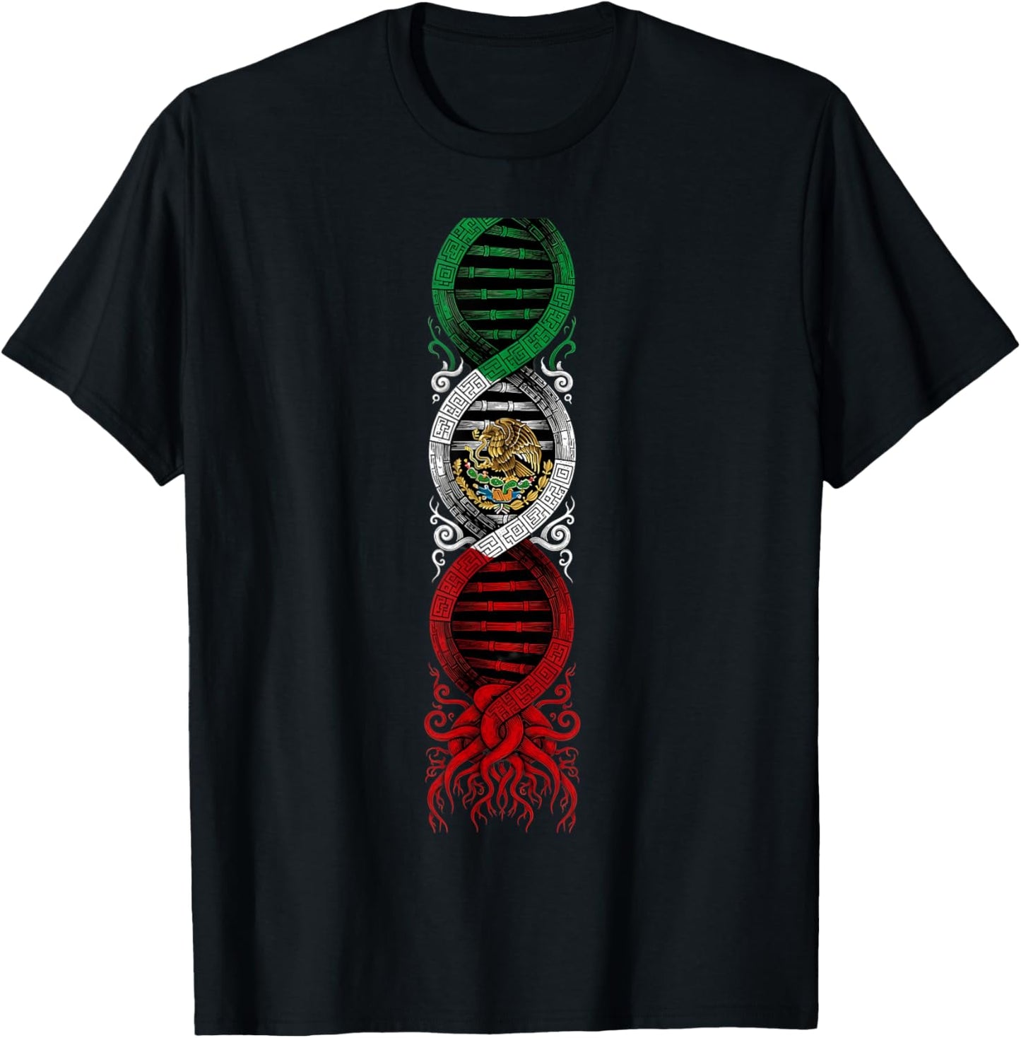 Mexico Flag Mexican Pride Mexican Roots Mexican Flag T-Shirt - T-Shirt | Black