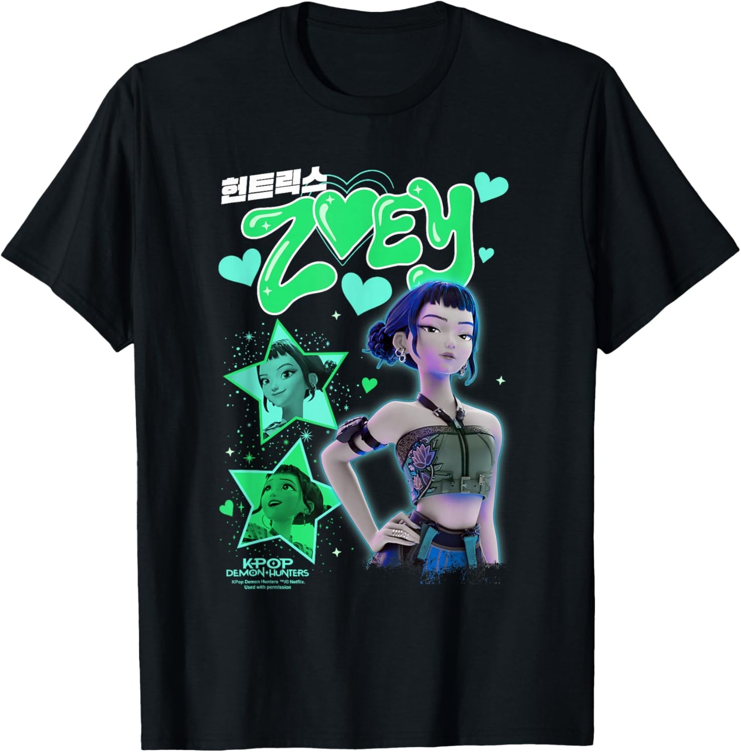 KPop Demon Hunters Huntrix Zoey Popstar T-Shirt - T-Shirt | Black