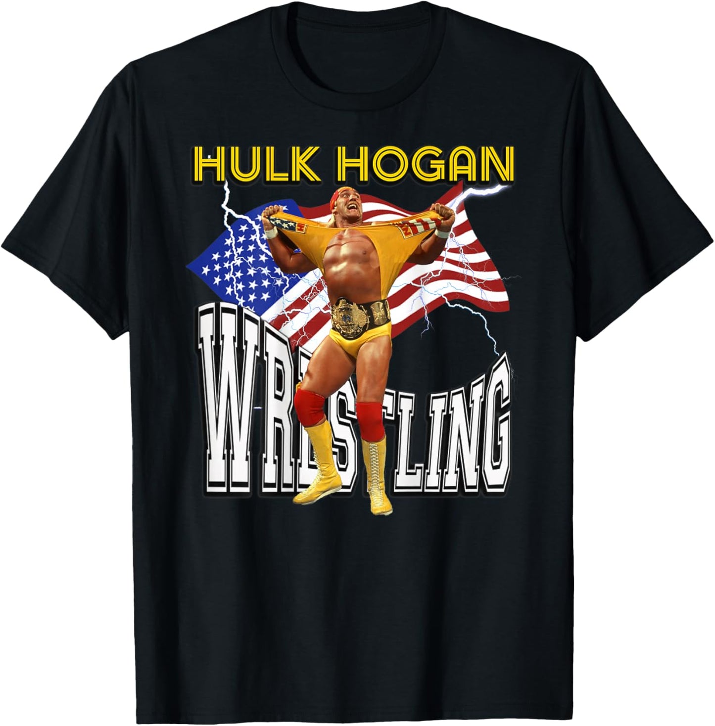 Hulk Hogan_007_Back Printed T-Shirt - T-Shirt | Black