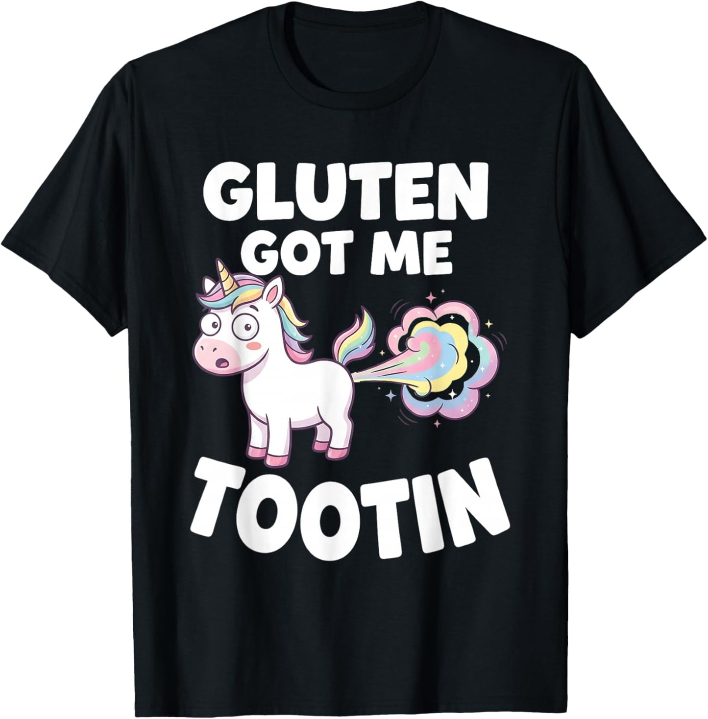 Gluten Got Me Tootin Panda T-Shirt - T-Shirt | Black