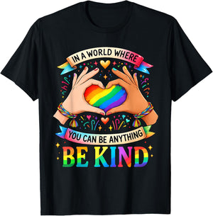 Kindness Heart Pride Shirt Gay Pride Gift T-Shirt - T-Shirt | Black