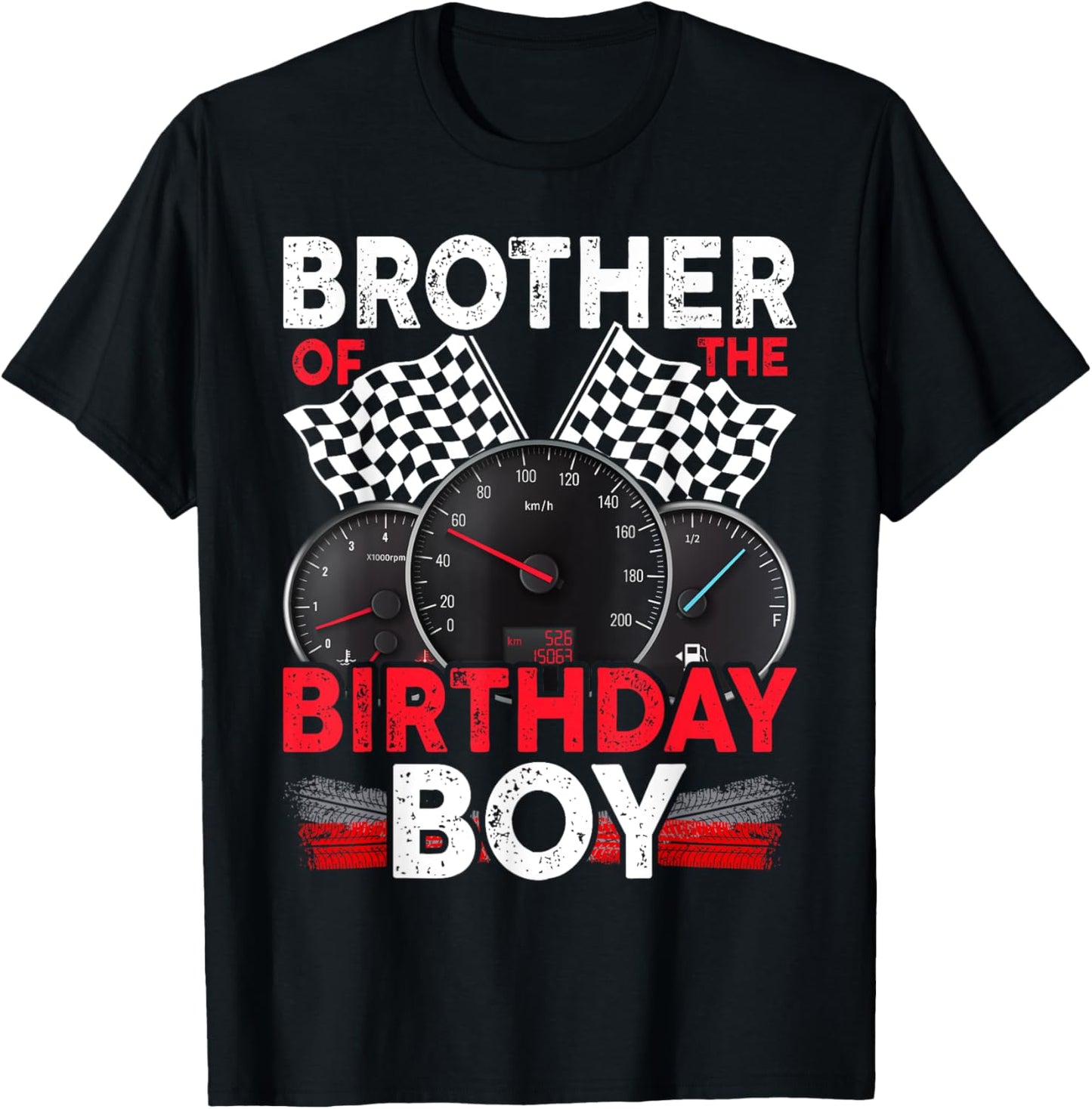 Race Car Brother Of The Birthday Boy Racing Family Pit Crew T-Shirt - T-Shirt | Black