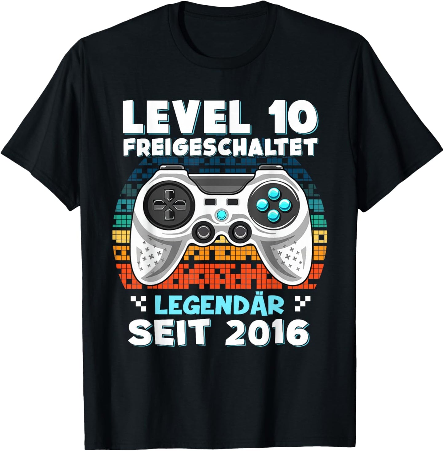 Level 10 Years Birthday Shirt Boy Gamer 2016 Birthday T-Shirt - T-Shirt | Black