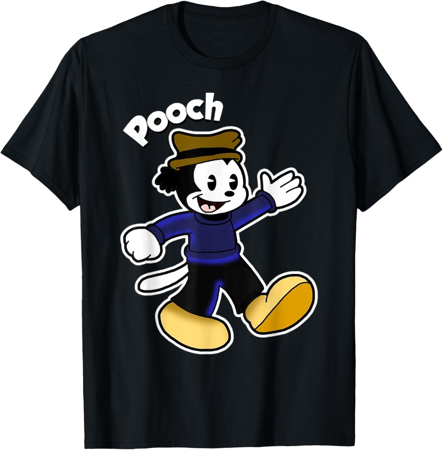 Pooch the Pesky Pup Vintage Cartoon T-Shirt - T-Shirt | Black