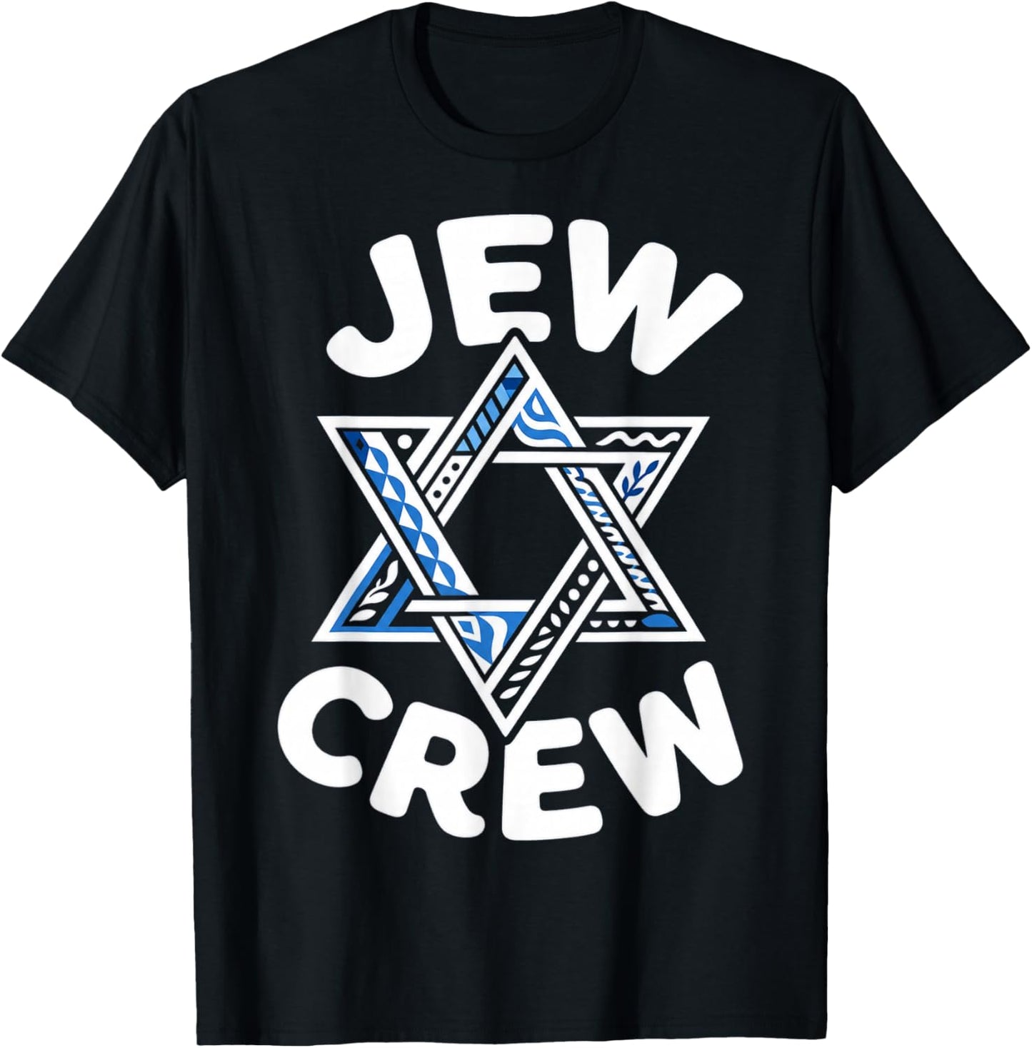 Jew Crew Star of David Graphic Design T-Shirt - T-Shirt | Black
