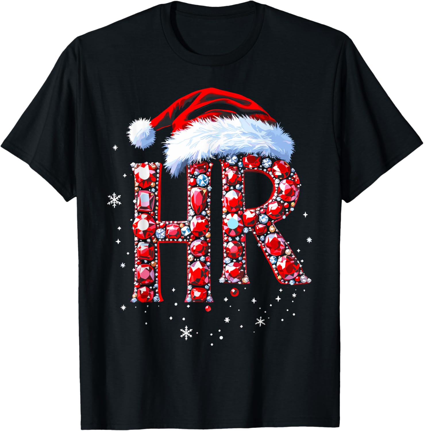 HR Human Resourse Gems Santa Funny Christmas Party Xmas T-Shirt - T-Shirt | Black