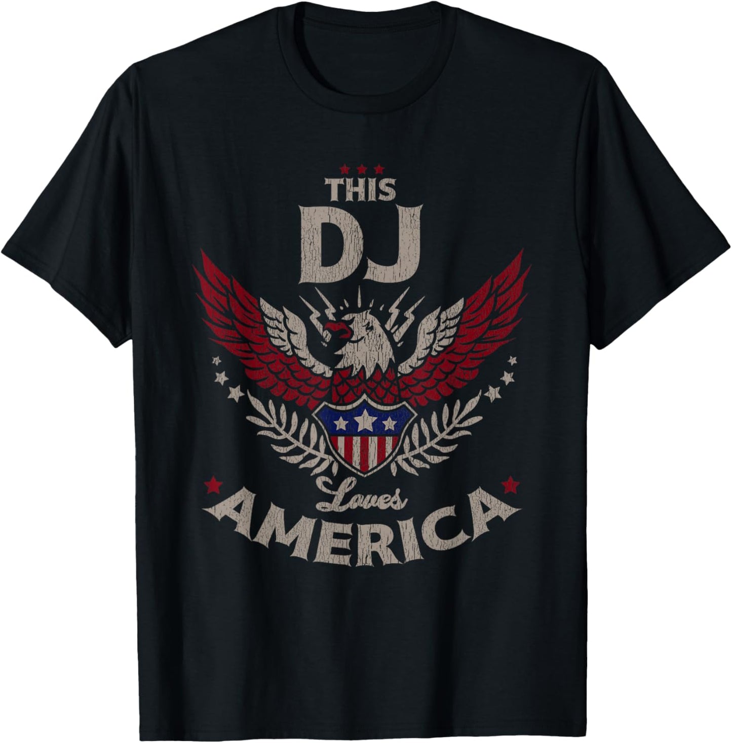 This DJ Loves America USA Patriotic Pride T-Shirt - T-Shirt | Black