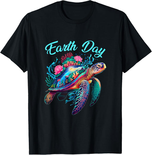 Sea Turtle Earth Day Save The Earth Environmental Protection T-Shirt - T-Shirt | Black