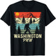 Washington PNW Bigfoot Vintage Pacific Northwest T-Shirt - T-Shirt | Black