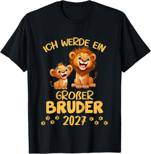 Kinder Ich werde EIN großer Bruder 2027 Löwen Geschwister Geburt T-Shirt - T-Shirt | Black